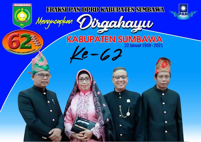 Fraksi PAN DPRD Kabupaten Sumbawa Mengucapkan Dirgahayu  Kabupaten Sumbawa Ke-62