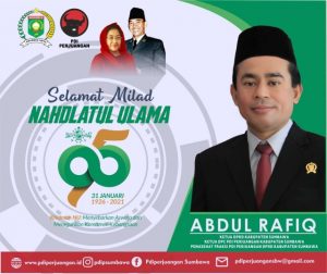Ketua DPRD Sumbawa Abdul Rafiq Mengucapkan Selamat Milad NU Ke-95