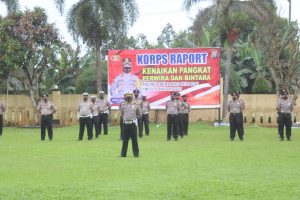 Kapolres Sergai Pimpin Korp Raport Kenaikan 49 Personel