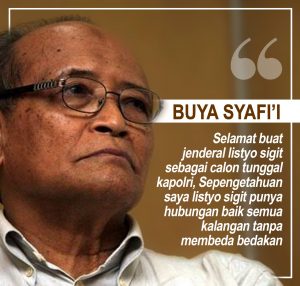 Punya Hubungan Baik Semua Kalangan, Buya Syafii Maarif Ucapkan Selamat  Kepada Listyo Sigit