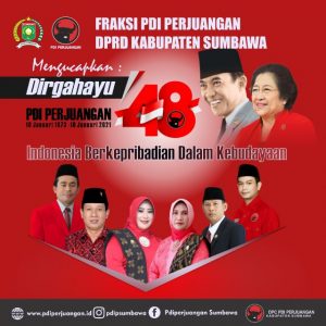 F-PDI Perjuangan DPRD Kab. Sumbawa Mengucapkan Selamat Dirgahayu Ke 48 Tahun PDI Perjuangan
