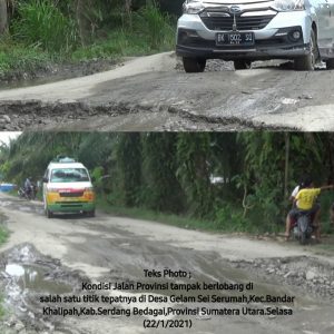Bertahun Tahun Ruas Jalan Provinsi Di Bandar Khalipah Rusak Parah, Belum Ada Perbaikan sampai saat in