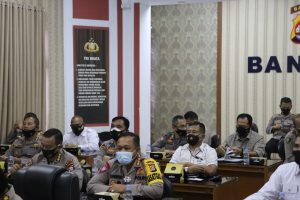 Wakapolda Banten dan PJU Hadiri Rakor Pemaparan Program Prioritas Kapolri Melalui Vicon