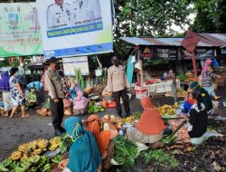 Cegah Penyebaran Covid-19, Polsek Tanjung Sosialisasi Prokes di Pasar