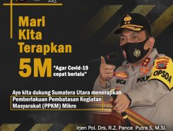 Perketat PPKM Mikro, Kapoldasu Perintahkan 6 wilayah zona Hijau