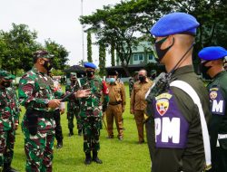 Korem 162/WB Gelar Apel Pengamanan Kunker Mantan Wapres Yusuf Kalla