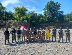 Cegah Tindakan Ilegal, Kipur I Satgas Pamtas yonif 742/SWY dan PLBN Mota’ain Gelar Patroli Bersama