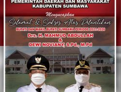 Iklan: Pemda Sumbawa Mengucapkan Selamat & Sukses Atas Pelantikan Bupati dan Wakil Bupati Sumbawa Periode 2021-2026