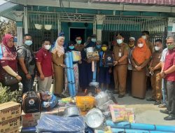 Dinas Sosial Langkat dan PPKH Kecamatan Tanjung Pura Peduli Kasih Korban Kebakaran