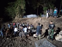 Hari Kelima, Pembangunan Jembatan Desa Bolo – Rade Oleh Yonzikon 13/KE Capai 31.5 Persen