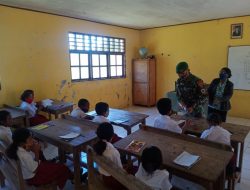 Peduli Keselamatan Anak, Personel Satgas Pamtas Yonif 742/SWY Imbau Terapkan Prokes Covid-19