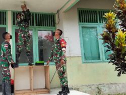 Siapkan Rumah Singgah Isolasi Mandiri, Satgas Pamtas 643 Renovasi Puskesmas