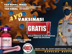Polda Banten Sosialisasikan Layanan 110 Untuk Vaksinasi ke Rumah