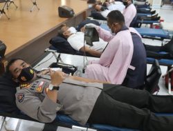 120 Orang Personil Polda Banten, Donorkan Darahnya untuk masyarakat