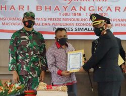 Kapolres Simalungun Bersama Forkopimda Ikuti Upacara HUT Bhayangkara ke 75 Secara Virtual.