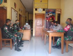 Tingkatkan Sinergitas, Satgas Yonif 512 Kunjungi Polsek Waris, Keerom Papua.