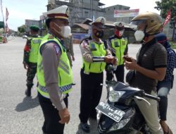 Polres Sergai Giat Pos Terpadu Penyekatan PPKM, 230 Unit Ranmor Diputar Balik