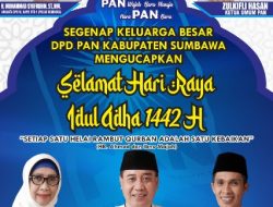 Ucapan Selamat Hari Raya Idul Adha 1442 H/ 2021 M DPD PAN Kabupaten Sumbawa