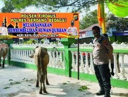 Sambut Idul Adha 1442H, Polsek Firdaus Sergai Laksanakan Pemotongan Qurban
