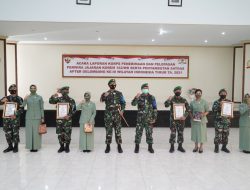 Danrem 162/WB Pimpin Tradisi Korps Penerimaan dan Pelepasan Perwira Korem