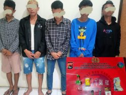 Sat Resnarkoba Polres Sumbawa Amankan 5 Orang Pemuda usai Pesta Shabu