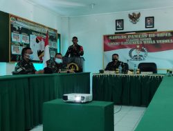 Dansatgas Yonif 742/SWY Sambut Kunker Dekan Fakultas Vokasi Unhan RI