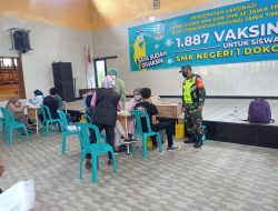 Babinsa Koramil Tipe B 0808/13, Dampingi Kegiatan Serbuan Vaksinasi Di Wilayah Binaannya
