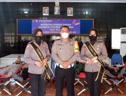 Jelang HUT Lantas ke-66,Personel Polres Sumbawa Laksanakan Donor Darah