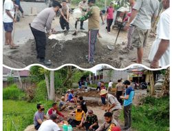 Kapolsek Kopang Bersinergi Bersama Warga Perbaiki jalan Di Bange – Desa Mengasingkan