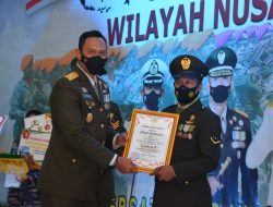 3 Prajurit Raih Penghargaan Babinsa Terbaik Jajaran Korem 162/WB pada acara Syukuran HUT TNI ke 76