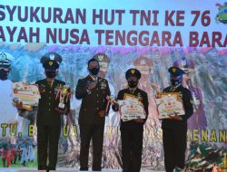 Tiga Orang Personil Jajaran Korem 162/WB Raih Penghargaan Saat HUT TNI ke76
