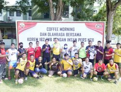 Danrem 162/WB Coffee Morning & Olahraga Bersama Awak Media