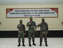 Danrem Pimpin Sertijab Kasrem, Kasiren, Kasiops dan Kakumrem 162/WB