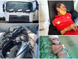Tabrakan Maut Di Lombok Tengah Antara Tronton  Nissan Quester Dengan Motor