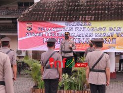 Kapolres Lombok Tengah Laksanakan  Upacara Setijab  Kasat Tahti & Kabag Log