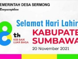 Iklan Pemdes Sermong Ucapan HUT KSB Ke-18