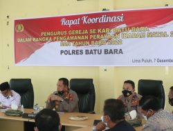 Jelang Nataru 2021, Polres Batubara Lakukan Rapat Kordinasi Pengamanan Bersama Pengurus Gereja