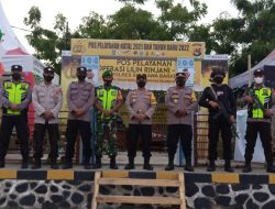 Kapolres Cek Pos Pengamanan Oprasi Lilin 2021 di pelabuhan Poto Tano