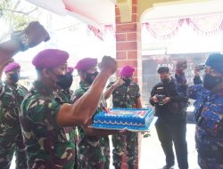 Surprise Hut 71 Tahun Polairud, Prajurit Yonif 8 Mar Ramaikan Mako Dit Polairud Sumut