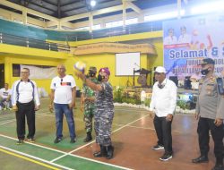 Danyonif 8 Mar Hadiri Pembukaan Turnamen Bola Voli Bupati Langkat Cup 2021