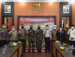 Danyonif 8 Mar Harimau Putih Mengikuti Rakor Lintas Sektoral Operasi Lilin Toba Nataru 2021