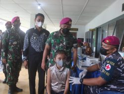 Serbuan Vaksinasi Covid-19, Batalyon Infanteri 8  Marinir Harimau Putih Kerjasama dengan Puskesmas Lama Sie Lepan