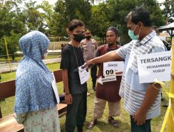 Pembunuhan Besan di Kuala Indah Direkonstruksi di Polsek Indrapura
