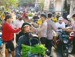 Polsek Sandubaya Razia Masker di Pasar Abian Tubuh