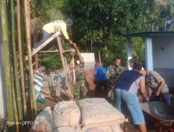 Dandim 1615/Lotim Apresiasi Puluhan Personelnya Bantu Warga Cor Lantai Masjid