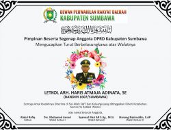 Iklan Pimpinan dan Anggota DPRD Kabupaten Sumbawa Mengucapkan Turut Berbelasungkawa Atas Wafatnya Dandim 1607/SB