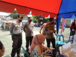 Kapolsek Lima Puluh Bersama PJU Polres Batubara Monitoring Vaksinasi