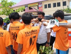 Polres Batubara Menggelar Rekonstruksi Kasus Penggeroyokan Melibatkan 19 Tersangka