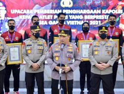 Kapolri Berikan Penghargaan Terhadap  Atlet Polri Yang Meraih Medali di Sea Games 2022
