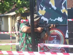 Dan Yonif 742 Juara Lomba Menembak Eksekutif Polda NTB Dalam Rangka HUT Bhayangkara 76